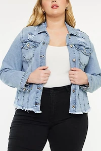 KanCan Women's Plus Denim Jacket Loren