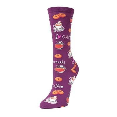 MeMoi I Love Coffee Bamboo Blend Crew Socks