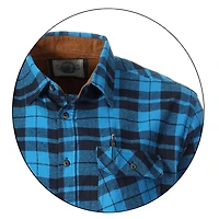 Gioberti Men's Long Sleeve Brushed Flannel Plaid Checkered Shirt with Corduroy Contrast