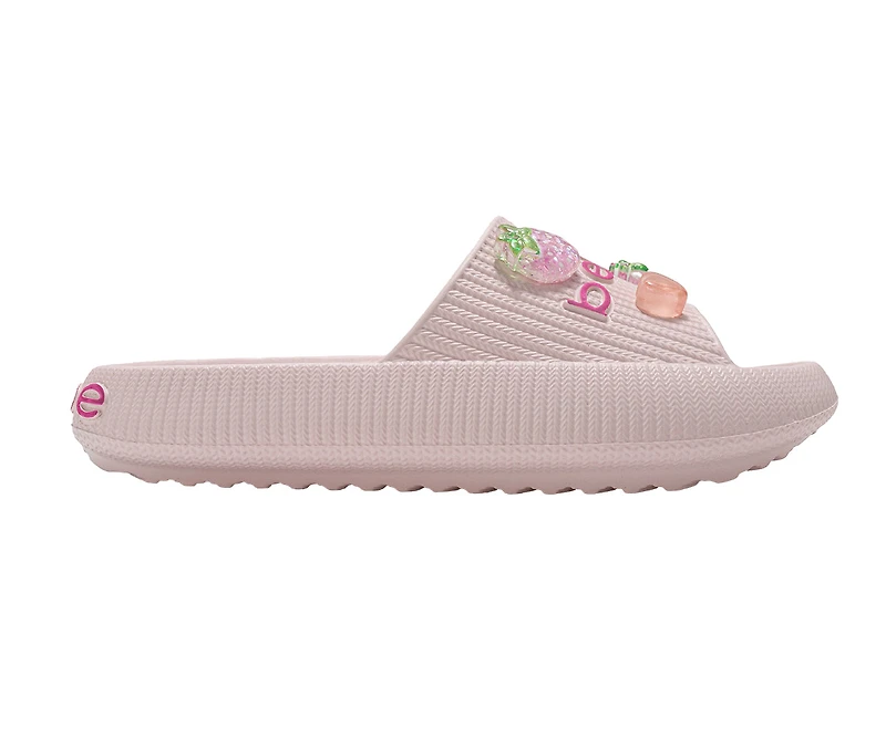 bebe Girl's EVA Slide Sandals with Strawberry Charms