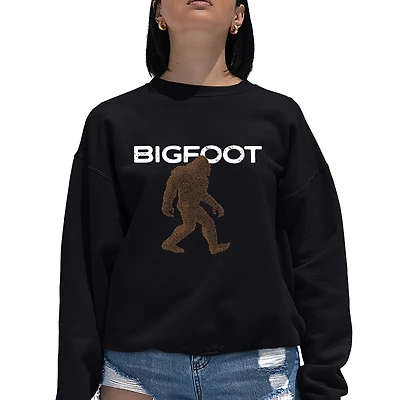 LA Pop Art Bigfoot - Women's Word Crewneck Sweatshirt