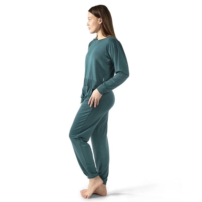 MeMoi Women's Pleated Jogger Pants and Long Sleeve Shirt Set