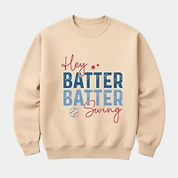 Simply Sage Market - Hey Batter Swing Distressed  Women's Graphic Sweatshirt