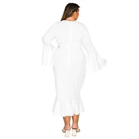 L I V D Women's Plus Size Sabrina Mermaid Hem Dress