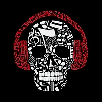 LA Pop Art Music Notes Skull - Men's Word Hooded Sweatshirt