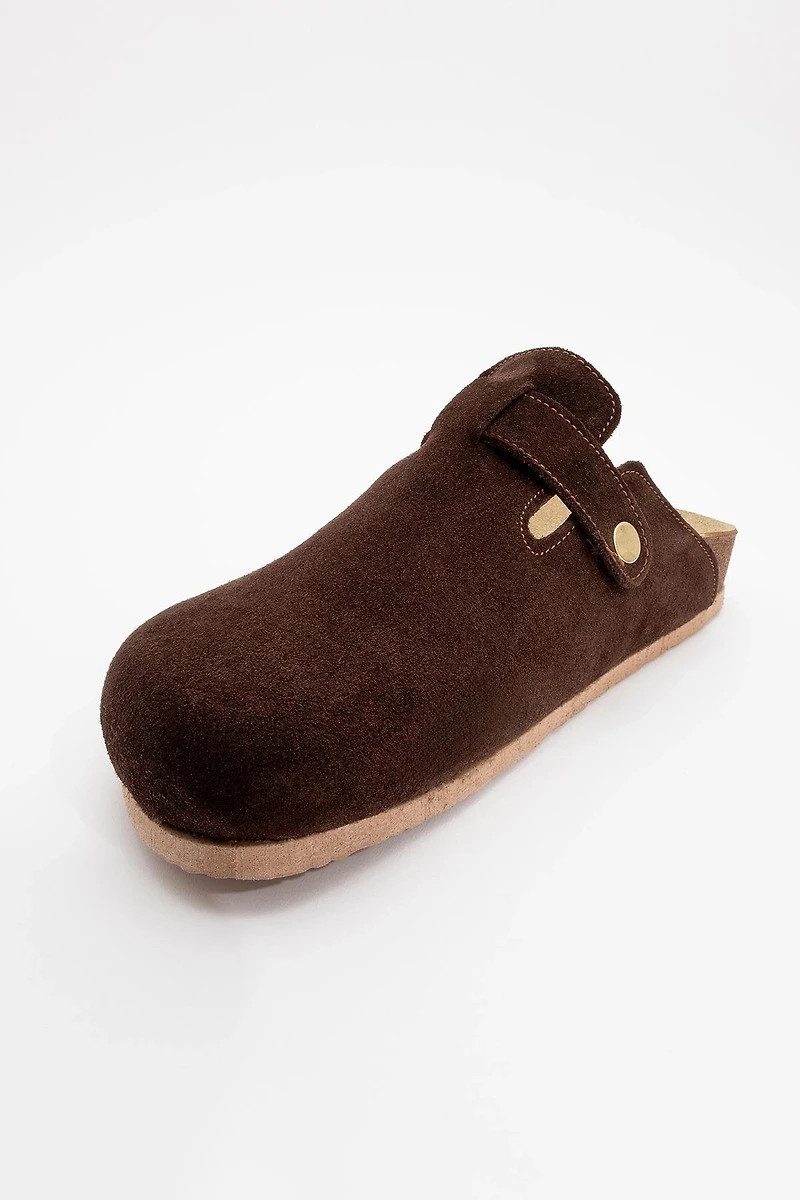 Forever & Always Womens Gons Suede Leather Clogs