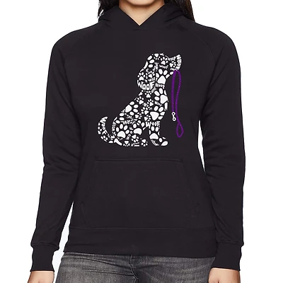 LA Pop Art Dog Leash - Women's Word Hooded Sweatshirt
