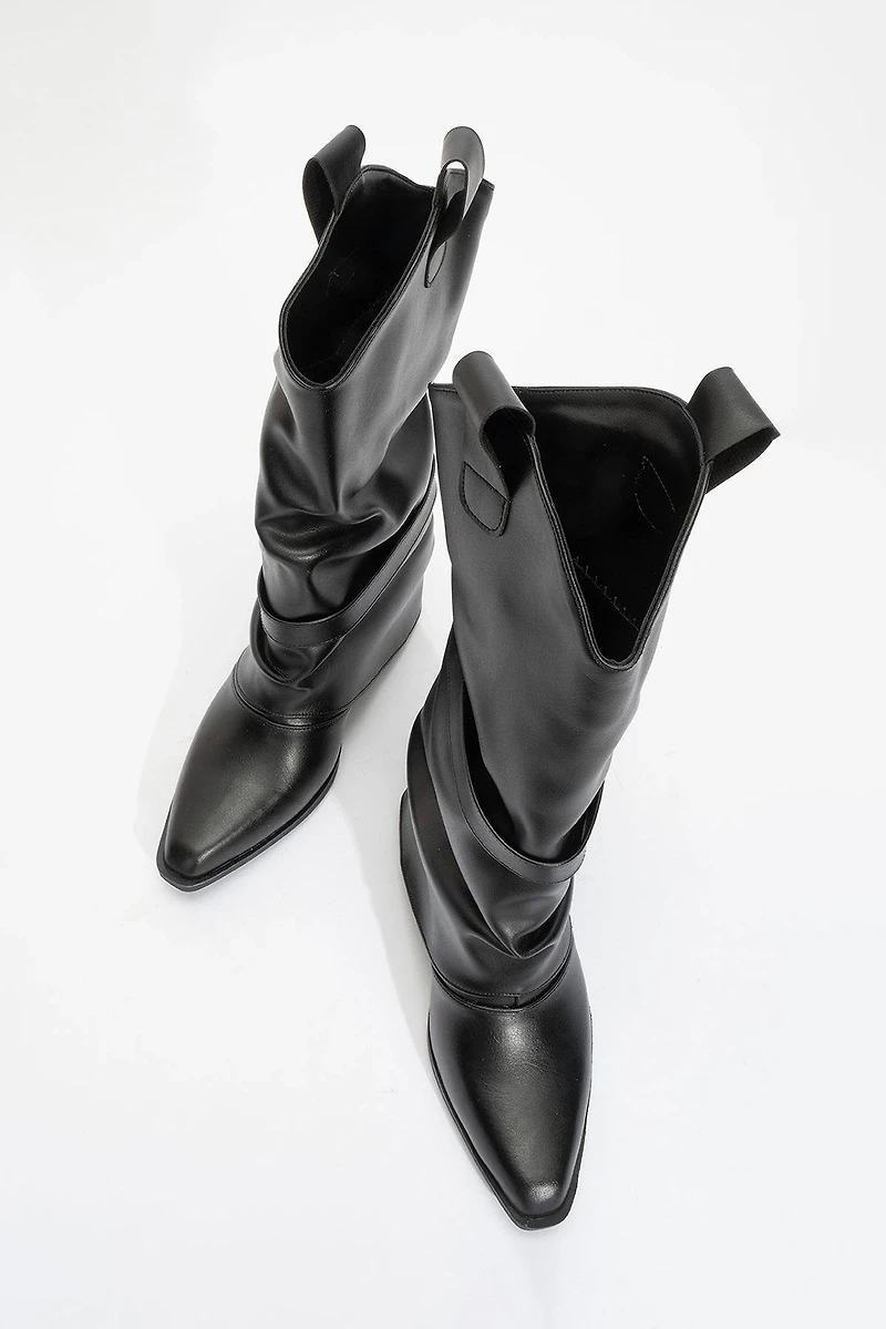 Prologue Shoes Womens Okus Buckle Block Heel Boot