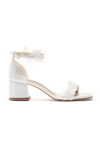Forever & Always Womens Elodie Bridal Lace Block Heel Sandal