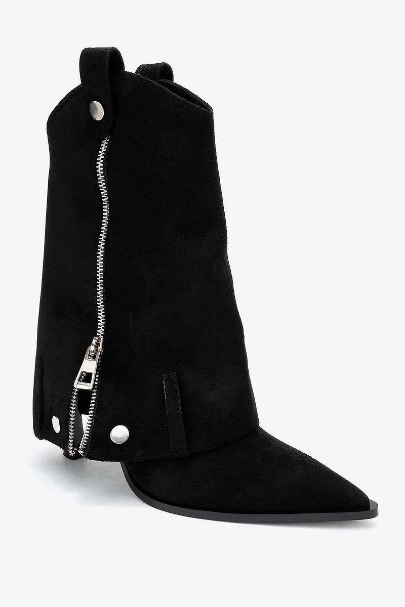 Prologue Shoes Womens Lola Zip Pointed Toe Heel Boot