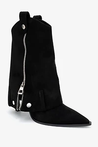 Prologue Shoes Womens Lola Zip Pointed Toe Heel Boot