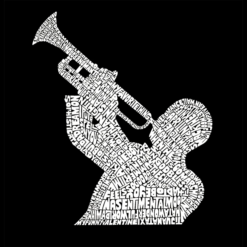 LA Pop Art Men's Word T-Shirt - All Time Jazz Songs
