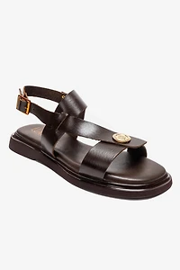 Forever & Always Womens Quella Leather Buckle Sandals