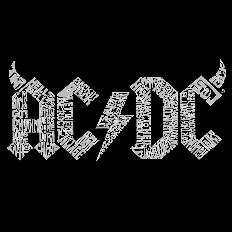 LA Pop Art Acdc - Women's Word Crewneck Sweatshirt