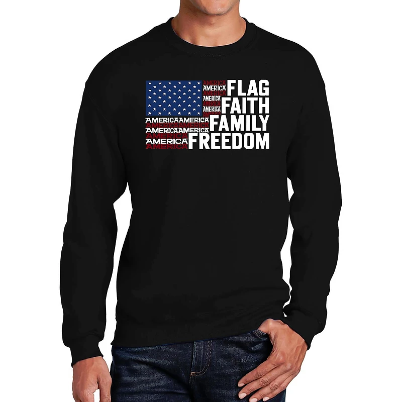 LA Pop Art Faith Flag - Men's Word Crew Sweatshirt