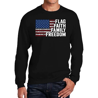 LA Pop Art Faith Flag - Men's Word Crew Sweatshirt
