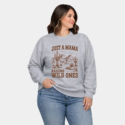 Simply Sage Market - Just A Mama Raising Wild Ones Women's Plus Sized Graphic Sweatshirt