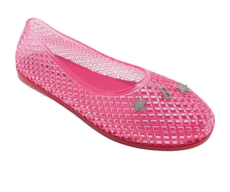 bebe Womens Jelly Flats with Charms Slip On Lightweight Shoes