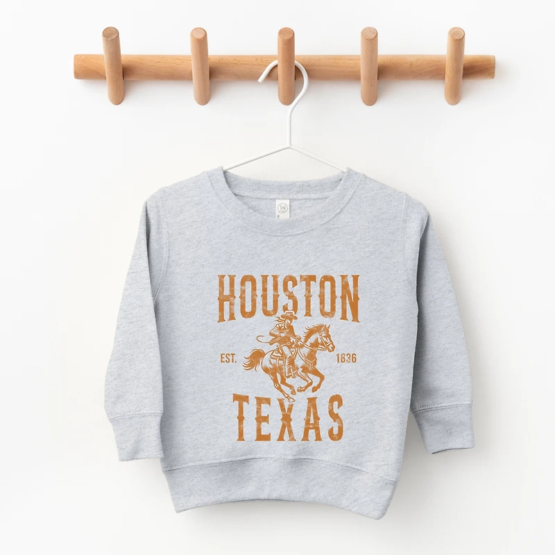 The Juniper Shop - Houston Texas Cowboy Distressed Toddler Graphic Sweatshirt