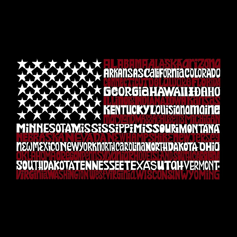 LA Pop Art 50 States USA Flag - Women's Word Hooded Sweatshirt