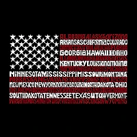 LA Pop Art 50 States USA Flag - Women's Word Hooded Sweatshirt
