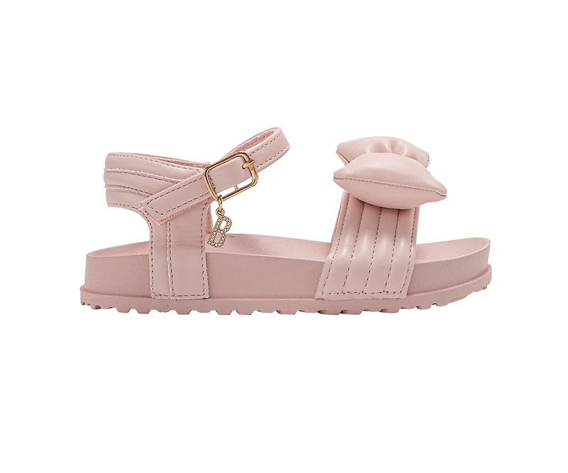 bebe Girl's Bow Accent Platform Sandals with Ankle Strap