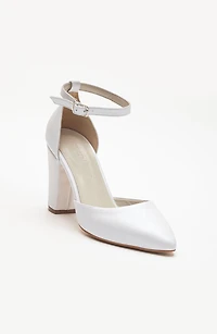 Forever & Always Womens Gilda Leather Bridal Pumps with Pearls
