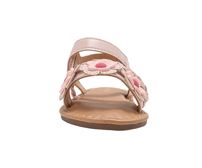 bebe Toddler Girl's Daisy Flower Sandals with Braided Strap Detail