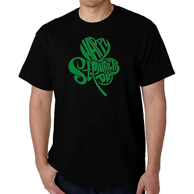 LA Pop Art Men's Word T-Shirt - St. Patrick's Day Shamrock