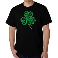 LA Pop Art Men's Word T-Shirt - St. Patrick's Day Shamrock