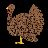 LA Pop Art Men's Cotton/Poly Blend Word T-Shirt - Thanksgiving