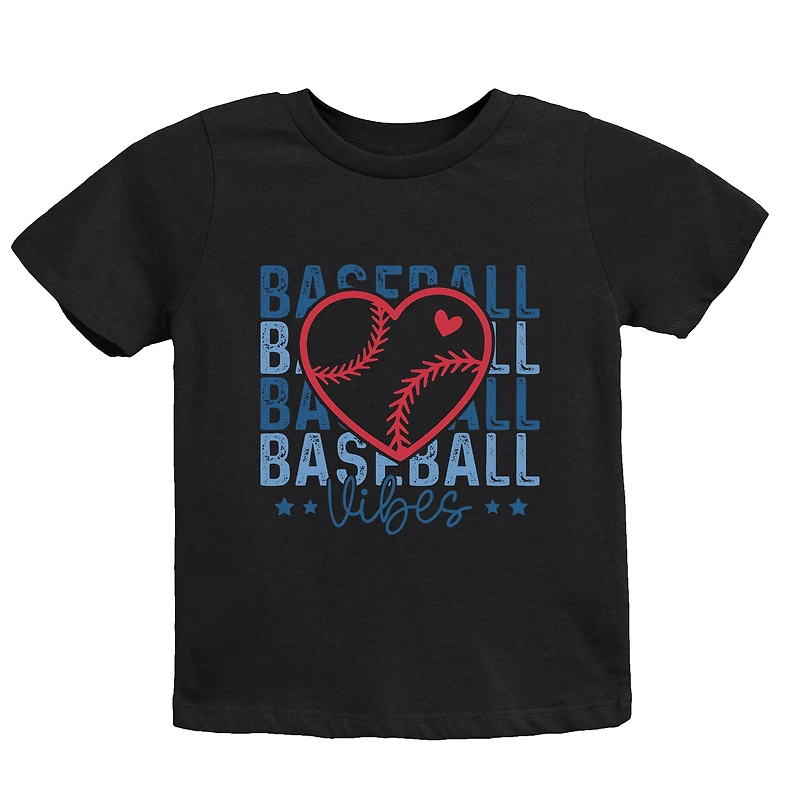 The Juniper Shop - Baseball Heart Stacked Youth Short Sleeve Graphic T-Shirt