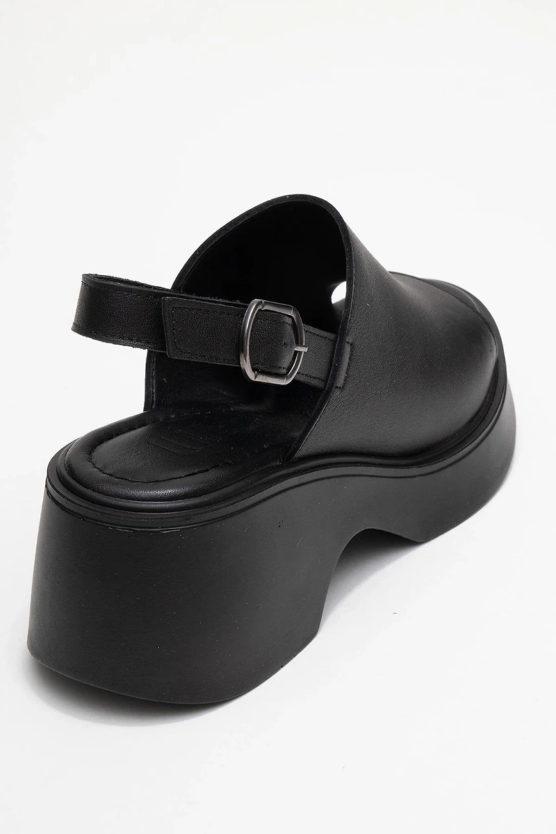 Forever & Always Womens Power Leather Platform Wedge Sandalss