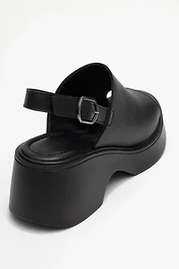 Forever & Always Womens Power Leather Platform Wedge Sandalss