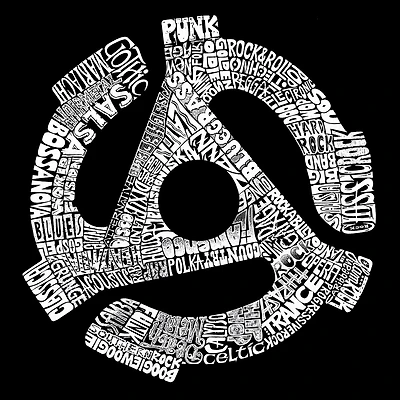 LA Pop Art Men's Word T-Shirt - 45 Record Adapter Graphic