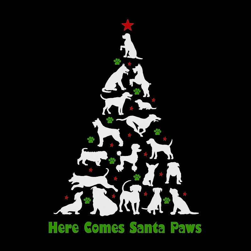 LA Pop Art Men's Word T-Shirt - Here Comes Santa Paws