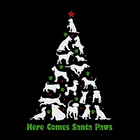 LA Pop Art Men's Word T-Shirt - Here Comes Santa Paws