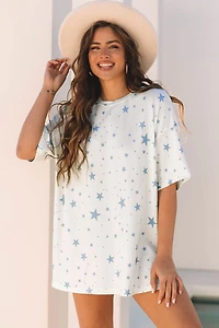 Threaded Pear Women's Braelyn Stars Oversized Tee
