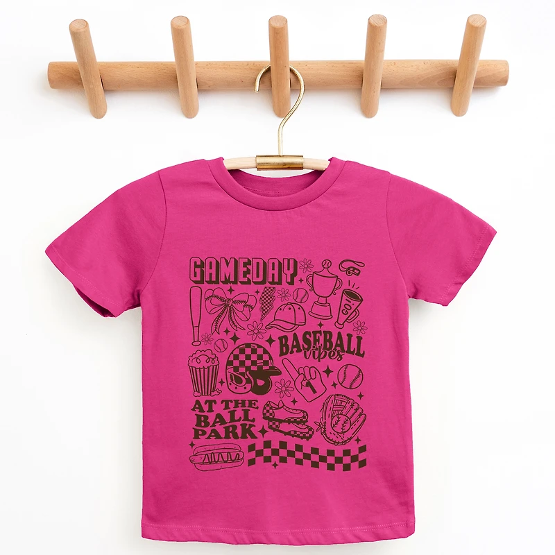 The Juniper Shop - Gameday Baseball Vibes Collage Youth Short Sleeve Graphic T-Shirt