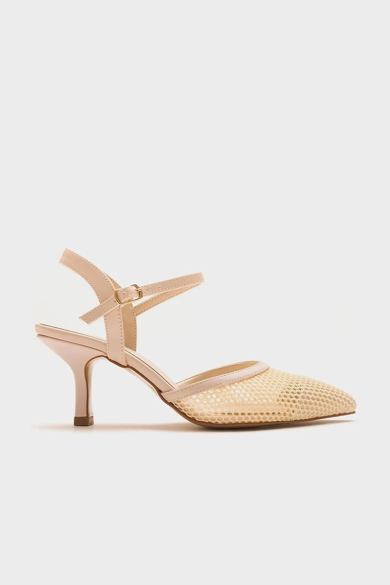 Prologue Shoes Womens Chic Mesh Pointed Toe Pump
