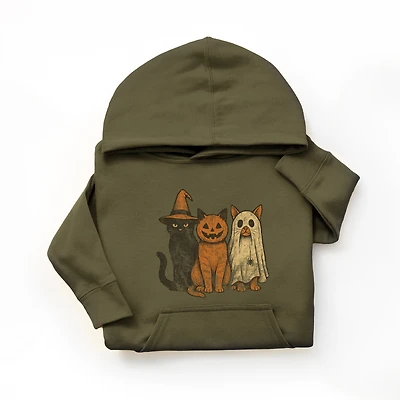 The Juniper Shop - Youth Graphic Hoodie Halloween Cat Trio