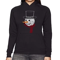 LA Pop Art Snowman Face - Women's Word Hooded Sweatshirt