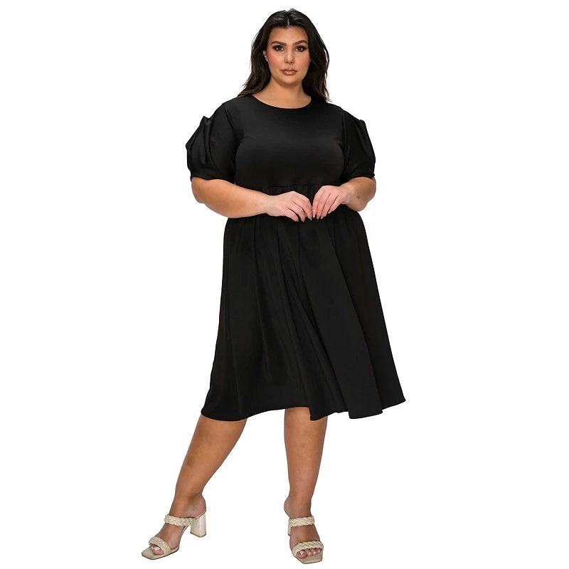 L I V D Women's Plus Rosie Florette Sleeve Midi Dress