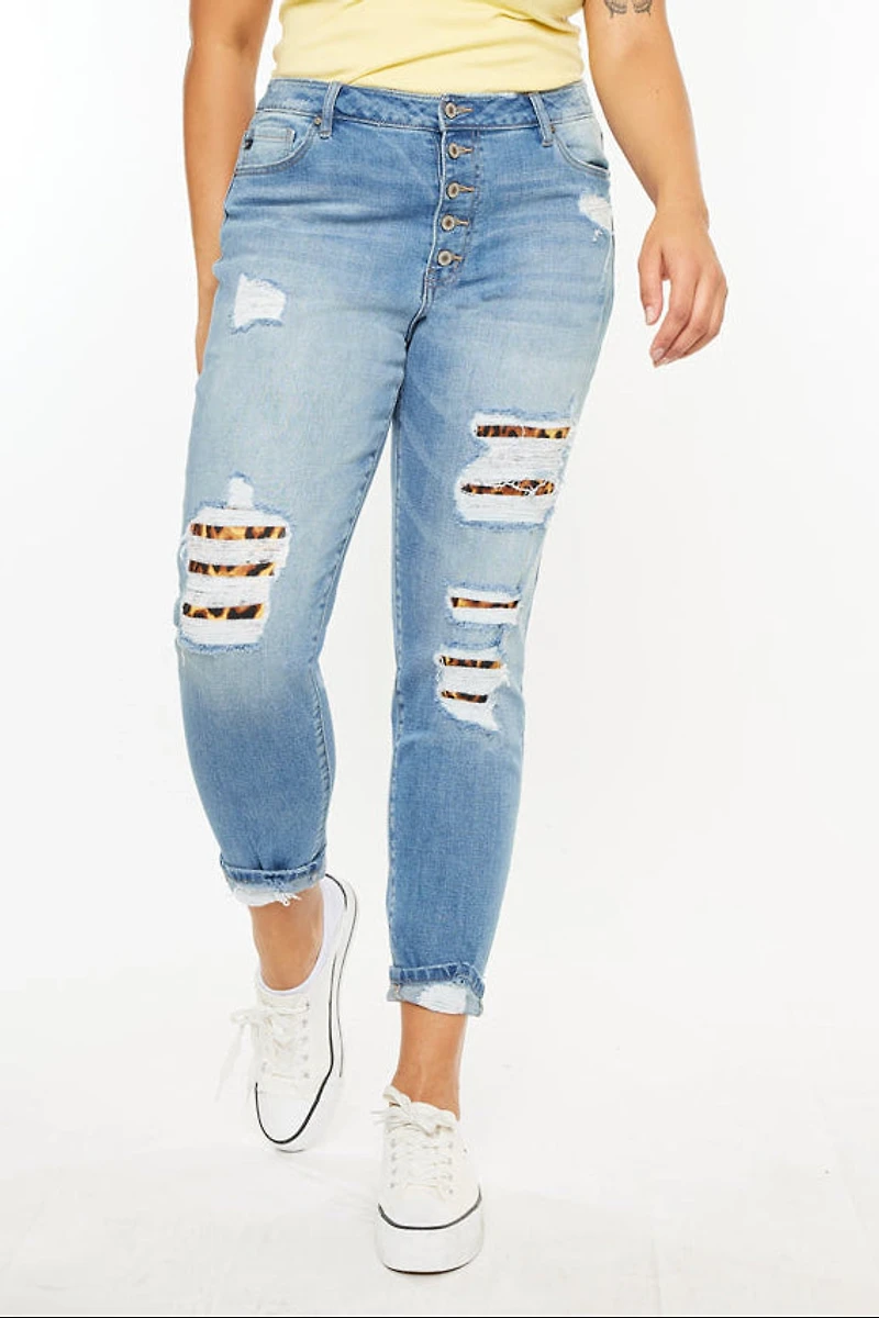 Kancan Women's Plus Size High Rise Ankle Skinny Jeans Beatrice