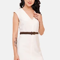 AGP PARIS Brown Round Buckle Women's Belt