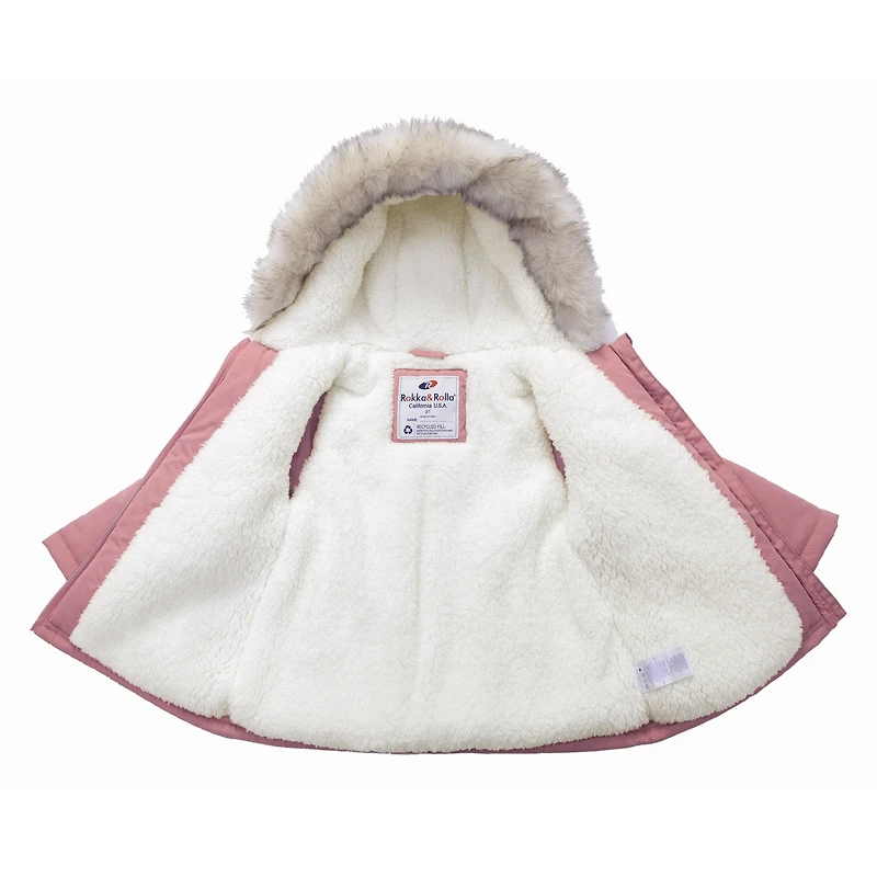 Rokka&Rolla Baby Girls Sherpa-Lined Puffer Jacket