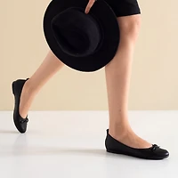 Forever & Always Womens Florence Leather Ballerina Flats