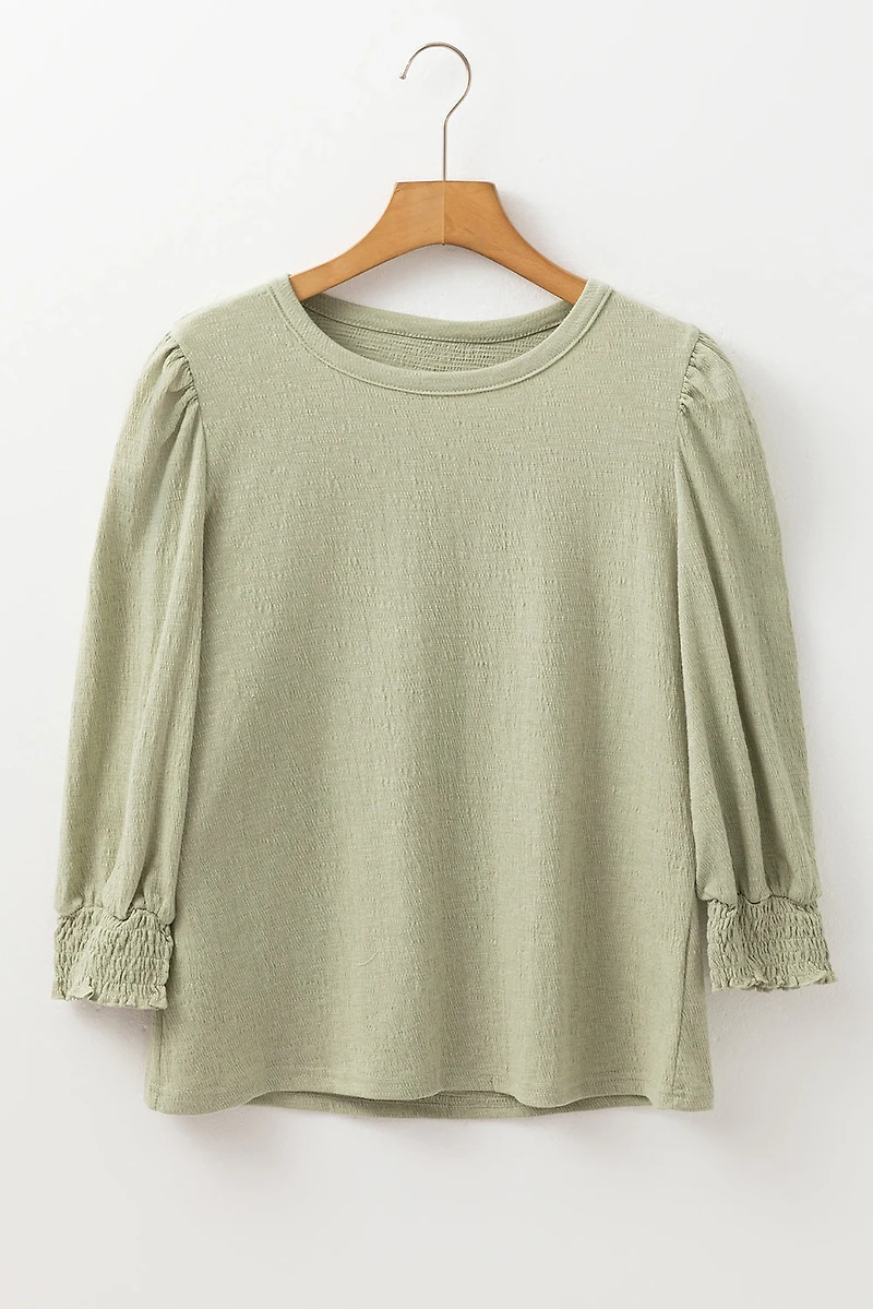 Threaded Pear Women's Adelynn Textured Half Sleeve Blouse
