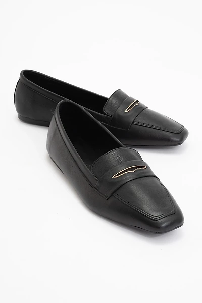 Forever & Always Womens Iridessa Leather Flat Loafers