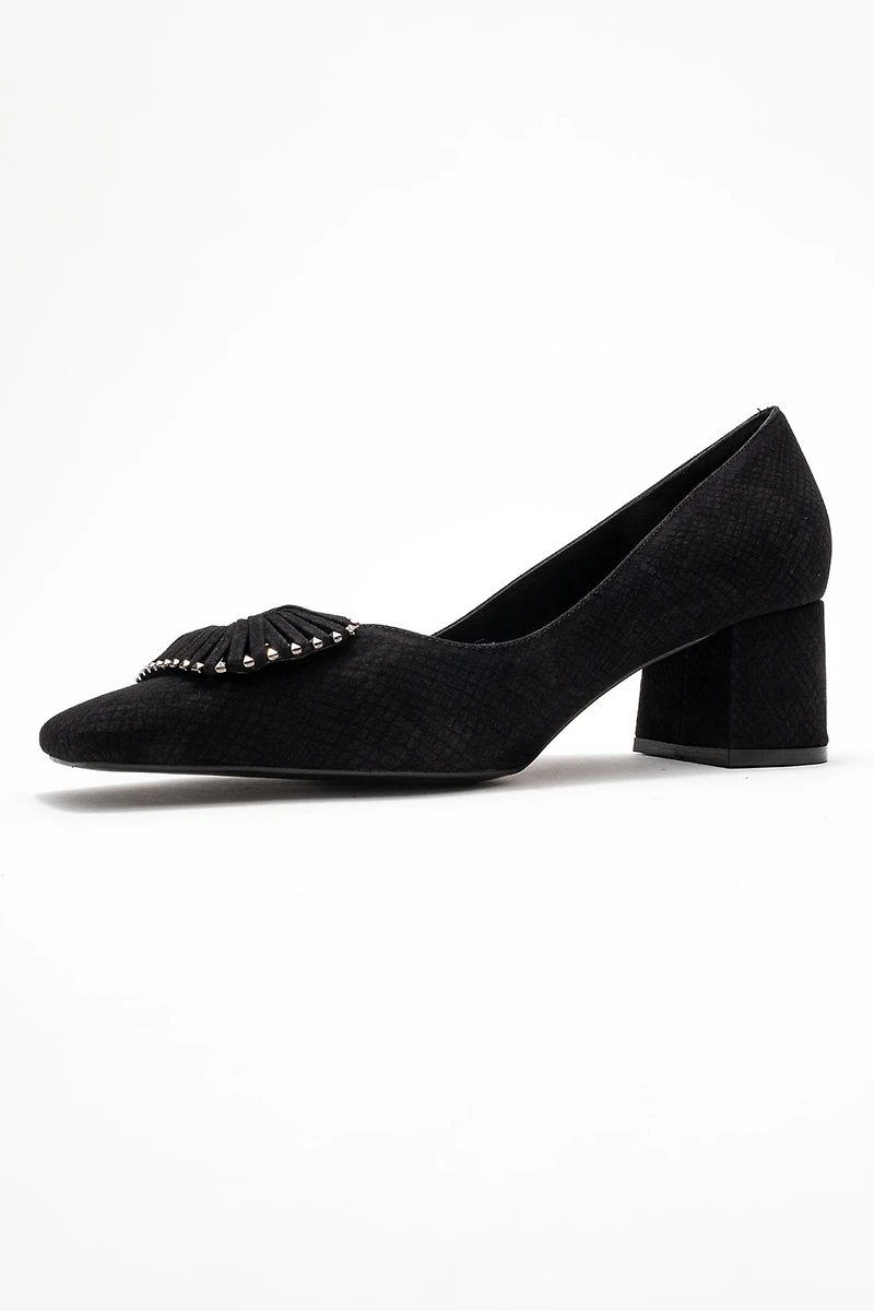 Prologue Shoes Womens Velora Buckle Square Toe Block Heel Pump
